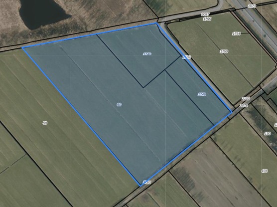Percelen grond 08.70.75 ha.
